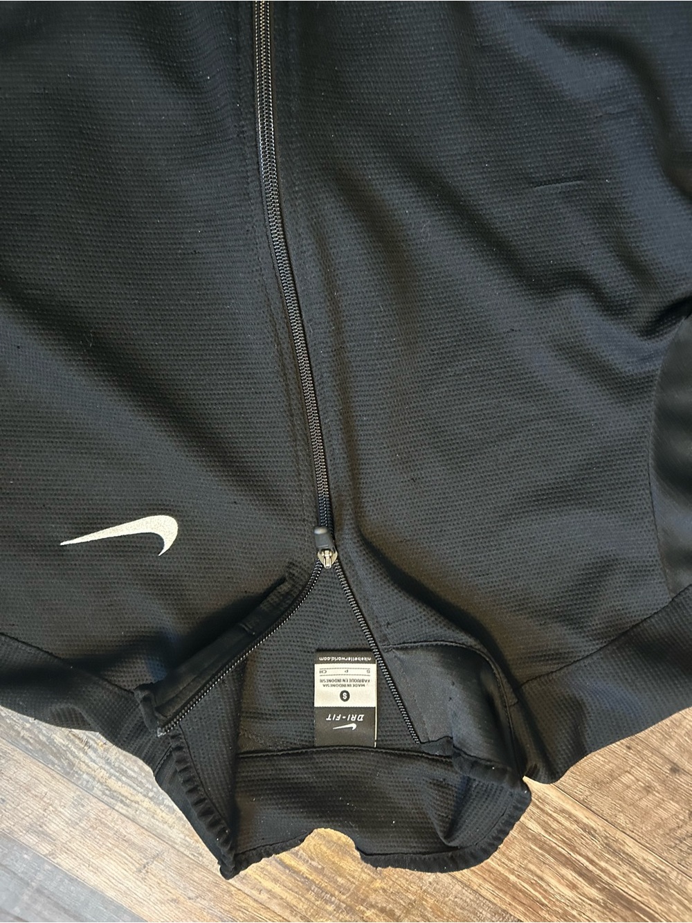 Nike Black Lightweight Full-Zip Training Jacket with White Swoosh